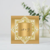PATROON GOLD GLITTER WEDING KAART (Staand voorkant)