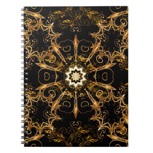 patroon. Golden grid. Snowflake, Kerstmis Notitieboek (Voorkant)