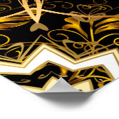 patroon. Golden grid. Snowflake, Kerstmis Poster (Hoek)