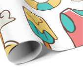 patroon grappige zomervakantie cadeaupapier (Rol Hoek)