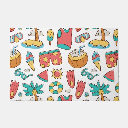 patroon grappige zomervakantie deurmat (Voorkant)