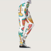patroon grappige zomervakantie leggings (Rechts)
