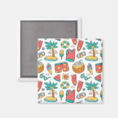 patroon grappige zomervakantie magneet (Voorkant / Achterkant)