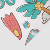 patroon grappige zomervakantie tissuepapier (Detail)