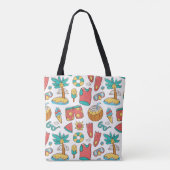 patroon grappige zomervakantie tote bag (Achterkant)