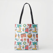 patroon grappige zomervakantie tote bag (Voorkant)