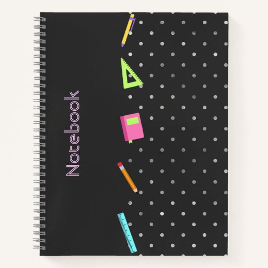 Patroon grijs polka Notitieboek (Voorkant)