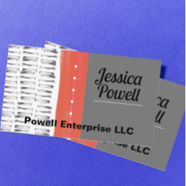 patroon grijs wit en oranje modern chic artistiek visitekaartje