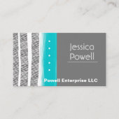 patroon grijs wit en turquoise artistiek ontwerp visitekaartje (Voorkant)