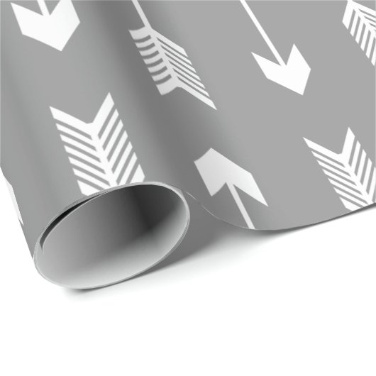 Patroon grijze en witte pijlen cadeaupapier (Rol Hoek)