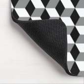 Patroon grijze, zwarte en witte 3D-kubussen Muismat (Hoek)