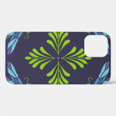 patroon groene blauwe libel op donkere achtergron Case-Mate iPhone case (Achterkant (horizontaal))