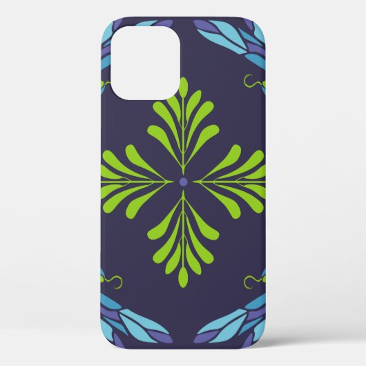 patroon groene blauwe libel op donkere achtergron Case-Mate iPhone case (Achterkant)