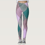 Patroon groene driehoek lavender leggings<br><div class="desc">Unieke lavender- en groene driehoekspatroon plaveid-leggings voor een nieuwe,  moderne draai op een gipsplaat!</div>