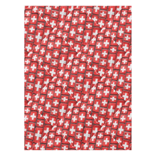 Patroon Grunge van de Vlag van Zwitserland het Tafelkleed (Voorkant)