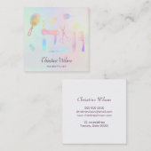 patroon haarstylist pastelkleuren vierkante visitekaartje (Voorkant / Achterkant)