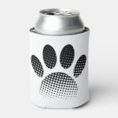 Patroon Halftone hond Paw afdrukken controleren Blikjeskoeler (Blikje Voorkant)