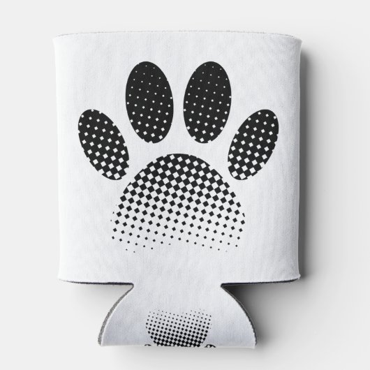 Patroon Halftone hond Paw afdrukken controleren Blikjeskoeler (Achterkant)