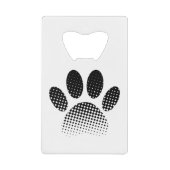 Patroon Halftone hond Paw afdrukken controleren Creditkaart Flessenopener (Voorkant)