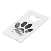 Patroon Halftone hond Paw afdrukken controleren Creditkaart Flessenopener (Achterkant Gekanteld)