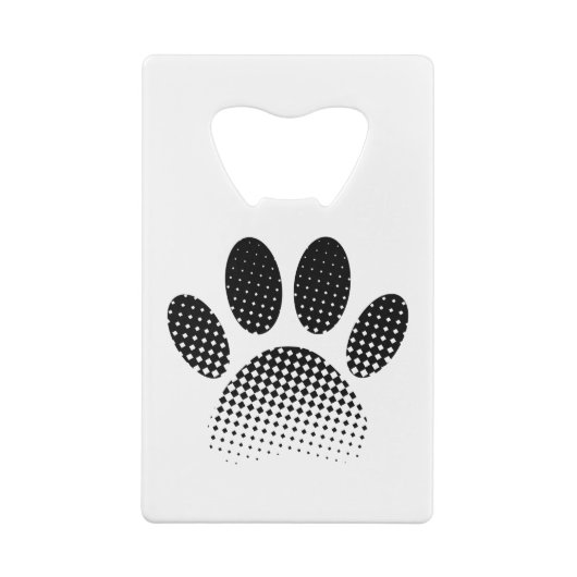 Patroon Halftone hond Paw afdrukken controleren Creditkaart Flessenopener (Achterkant)