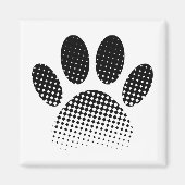 Patroon Halftone hond Paw afdrukken controleren Magneet (Voorkant)
