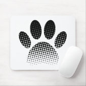 Patroon Halftone hond Paw afdrukken controleren Muismat (Met muis)