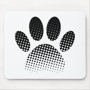 Patroon Halftone hond Paw afdrukken controleren Muismat