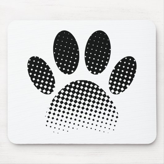 Patroon Halftone hond Paw afdrukken controleren Muismat (Voorkant)