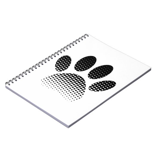 Patroon Halftone hond Paw afdrukken controleren Notitieboek (Linkerzijde)