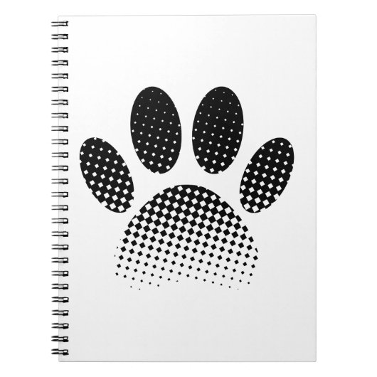 Patroon Halftone hond Paw afdrukken controleren Notitieboek (Voorkant)