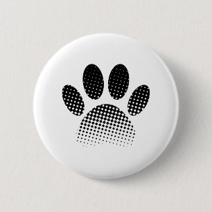 Patroon Halftone hond Paw afdrukken controleren Ronde Button 5,7 Cm