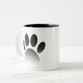 Patroon Halftone hond Paw afdrukken controleren Tweekleurige Koffiemok (Voorkant links)
