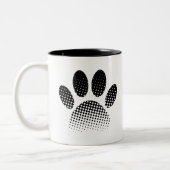 Patroon Halftone hond Paw afdrukken controleren Tweekleurige Koffiemok (Links)