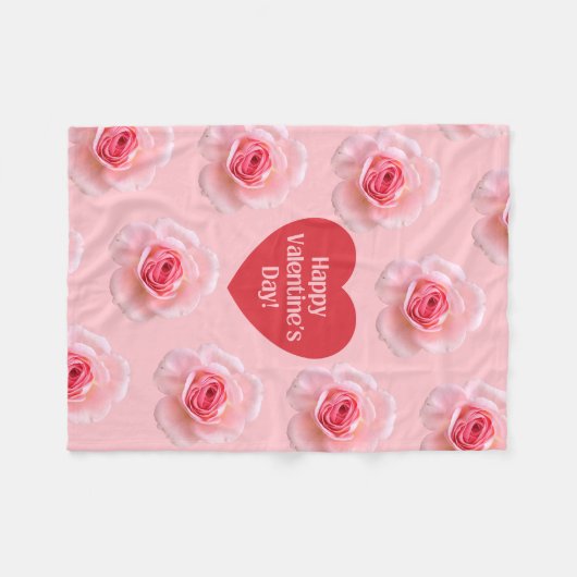 Patroon Happy Valentijn`s Day 2024 Achtergrond Fleece Deken (Voorkant (Horizontaal))