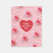 Patroon Happy Valentijn`s Day 2024 Achtergrond Fleece Deken (Voorkant)