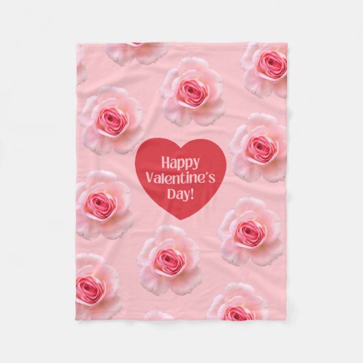 Patroon Happy Valentijn`s Day 2024 Achtergrond Fleece Deken (Voorkant)