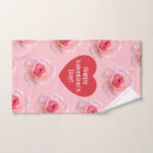 Patroon Happy Valentijn`s Day 2024 Achtergrond Handdoek (Handdoek)