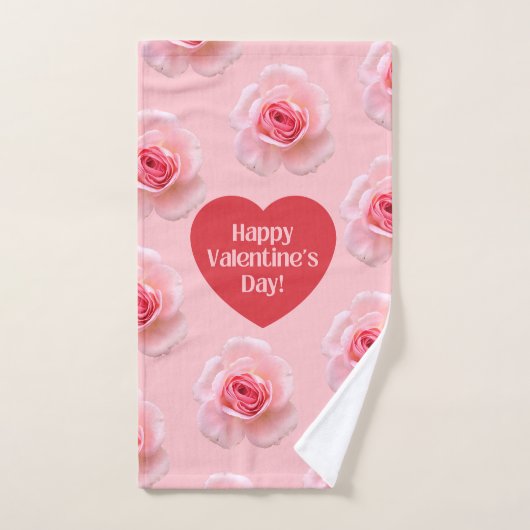 Patroon Happy Valentijn`s Day 2024 Achtergrond Handdoek (Handdoek)
