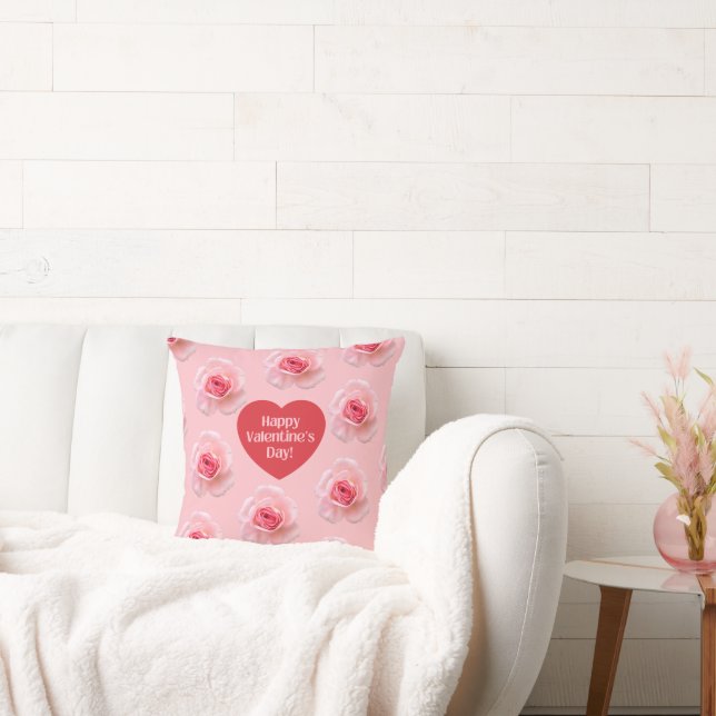 Patroon Happy Valentijn`s Day 2024 Achtergrond Kussen (Bank)