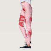 Patroon Happy Valentijn`s Day 2024 Achtergrond Leggings (Links)