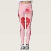 Patroon Happy Valentijn`s Day 2024 Achtergrond Leggings (Voorkant)