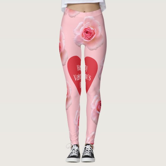 Patroon Happy Valentijn`s Day 2024 Achtergrond Leggings (Voorkant)