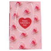 Patroon Happy Valentijn`s Day 2024 Achtergrond Medium Cadeauzakje (Voorkant)