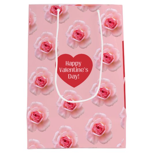 Patroon Happy Valentijn`s Day 2024 Achtergrond Medium Cadeauzakje (Achterkant)