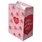 Patroon Happy Valentijn`s Day 2024 Achtergrond Medium Cadeauzakje (Achterkant Gekanteld)