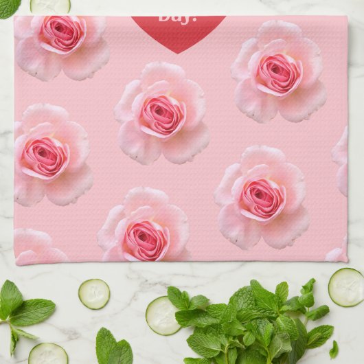 Patroon Happy Valentijn`s Day 2024 Achtergrond Theedoek (Gevouwen)