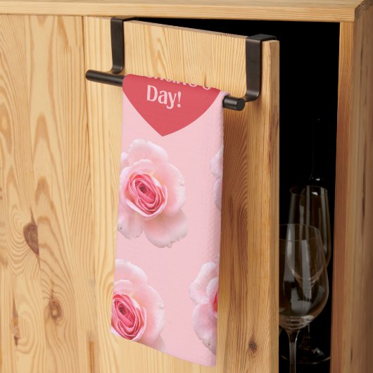 Patroon Happy Valentijn`s Day 2024 Achtergrond Theedoek (Derde Gevouwen)