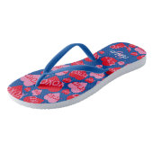 Patroon Harten XOXO Liefde Rood Roze Blauw Monogra Teenslippers (Schuin)