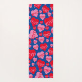 Patroon Harten XOXO Liefde Rood Roze Blauw Monogra Yogamat (Achterkant)